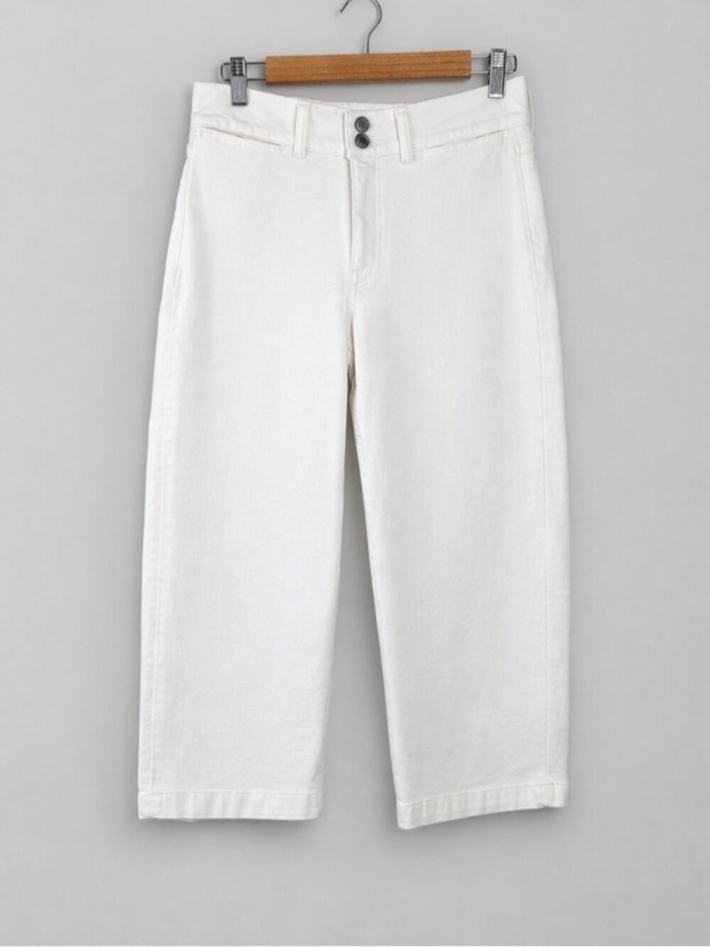 Banana Republic Ivory High Rise Wide Leg Crop Premium Denim Jean - Size 27